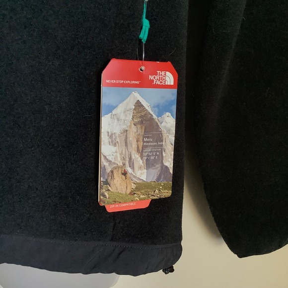 NWT The North Face Women's Denali Fleece Jacket Black Turquoise Zip Size Medium - Picture 8 of 16